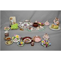 Two tray lots of porcelain collectibles including Lord Nelson chintz bud vase, Royal Cotswold's tea