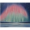 Image 1 : Framed oil on canvas painting of the aurora borealis signed by artist R.P. Neubert, 12" X 14"