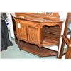 Image 1 : Antique rosewood sideboard with inlaid satin wood drawer and doors, multiple display shelves and tur