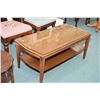 Image 1 : Vintage mahogany coffee table with undershelf and custom glass protector