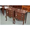 Image 1 : Pair of Chippendale style three drawer mahogany side tables, made by Gibbard