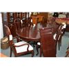 Image 1 : Semi-contemporary Sklar Peppler dining table with two large inserts leaves, six upholstered side cha
