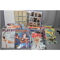 Selection of vintage comic books, National Lampoon magazine and Playboy magazines, all from the 1970
