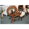 Image 1 : Antique quarter cut oak foot operated spining wheel