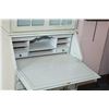 Image 2 : French shabby chic drop front secretaire with fitted interior and glazed bookcase on top made by Jas