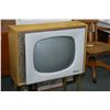 Image 1 : Vintage Sylvania console television set Model # C21C529 in blonde oak cabinet with undershelf, not t
