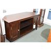 Image 2 : Two matching semi-contemporary flat to the wall illuminated curio cabinets and a televison stand wit
