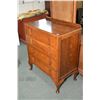 Image 1 : Four drawer English oak low boy and matching drop vanity with bevelled mirror
