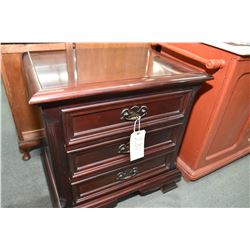 Solid mahogany Gibbard three drawer end table