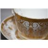 Image 2 : Pair of antique Minton bone china cups and saucers. Decorated with gilt borders, scrolls, stylized f