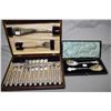 Image 1 : Boxed silverplate and heavily engraved fish knife set with servers and six fish knives and forks plu