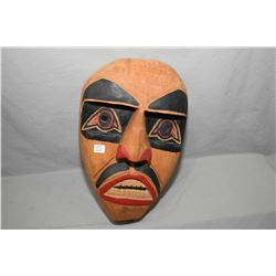 Handcarved west coast Haida mask marked on verso Jim Paull Squamish Band, North Vancouver "Wild Man 