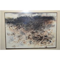 Original watercolour  Sea Storm  labeled on verso and signed by artist R.R.Ungstad '64, 18  X 25 