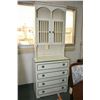 Image 1 : Painted four drawer chest with interesting double door display/storage galley, 74" in height