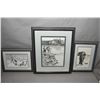 Image 1 : Three framed prints by artist B.J. Brown including pencil signed limited edition print "Catch of the