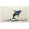 Image 1 : Shadow box framed three dimensional mixed media whale picture signed by artist D. Nicholson '88, 9" 