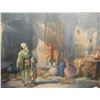 Image 1 : Vintage framed print of a middle eastern market scene