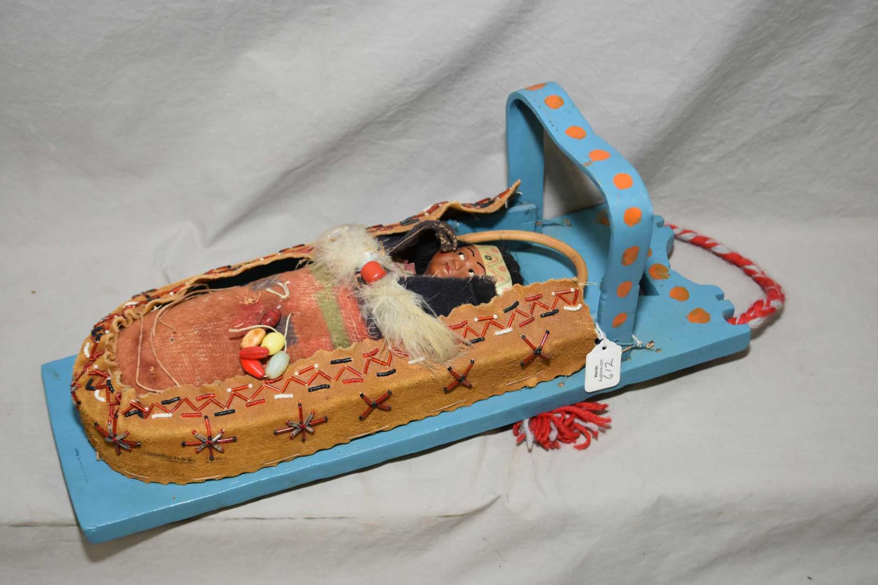 vintage indian doll with papoose