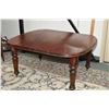 Image 1 : Victorian mahogany dining table with reeded support and porcelain castors