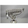 Image 1 : Sterling silver menorah, marked on rim Hazorfim .925 with single removable holder, 9" in height