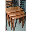 Image 1 : Set of three mid 20th century walnut nesting tables