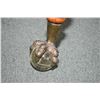 Image 2 : Heavy antique two tier occasional table with bobbin turned supports and cast and glass ball and claw