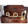 Image 1 : Three mantle clocks including two mid century walnut clocks and a Kundo glass domed anniversary cloc