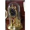 Image 2 : Three mantle clocks including two mid century walnut clocks and a Kundo glass domed anniversary cloc