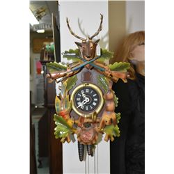 German made hunt scene Black Forest cuckoo clock working at time of cataloguing