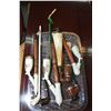 Image 1 : Selection of seven pipes assorted German porcelain and wood pipes and a horn