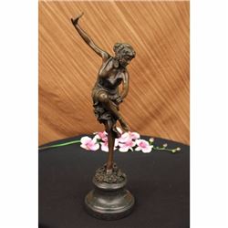 Lost Wax Dancer Bronze Sculpture on Marble Base