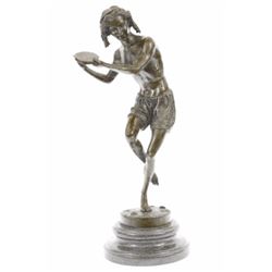 Youth Dancing Bronze Sculpture on marble base