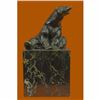 Image 1 : Stylish Polar Bear Bronze Sculpture on Marble Base Figurine
