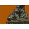 Image 3 : Stylish Polar Bear Bronze Sculpture on Marble Base Figurine