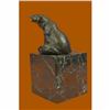 Image 4 : Stylish Polar Bear Bronze Sculpture on Marble Base Figurine
