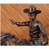 Image 2 : Cowboy Charges Bronze Sculpture on Marble Base Statue