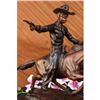 Image 3 : Cowboy Charges Bronze Sculpture on Marble Base Statue