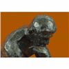 Image 2 : Thinker Man Bronze Sculpture on Marble Base Statue