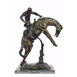 Bronco Twister Bronze Sculpture on marble base Figure