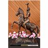 Image 1 : The Scalp  Man on Horse Cowboy Bronze  Statue