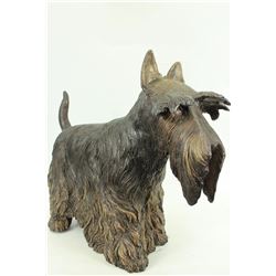 English Terrier Dog Bronze Sculpture