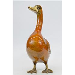 Garden Pool Home Decor Duck Bird Bronze Sculpture