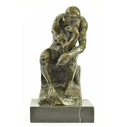 The Thinker Bronze Sculpture on Marble Base Statue