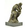 Image 3 : The Thinker Bronze Sculpture on Marble Base Statue