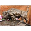 Image 2 : White House American Buffalo Bison Bear 21" Classical Bronze Statue on Marble Base Sculpture