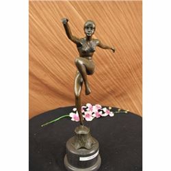 Dancer Bronze sculpture on Marble Base Figurine