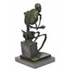 Image 4 : Skull Skeleton thinker Bronze Sculpture