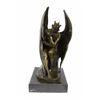 Image 1 : Lucifer Demon Fallen Angel Satan Bronze Sculpture on Marble Base Statue