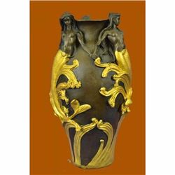 Elegant Vase Planter Bronze Statue