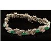 Image 2 : Ladies Emerald & Diamond Botanical Bracelet